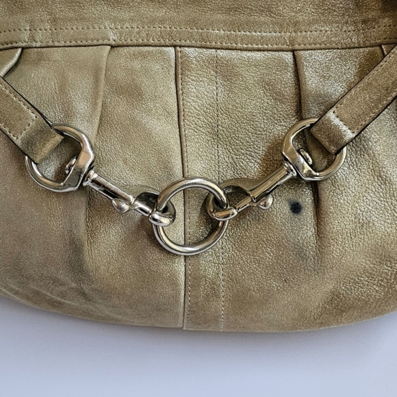 COACH Vintage Hampton Belted Hobo Handbag Purse Gold - Picture 5 of 15